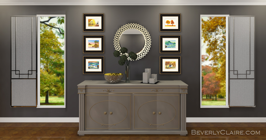3D rendering of Gray Neoclassical Room by Beverly Claire Kaiya