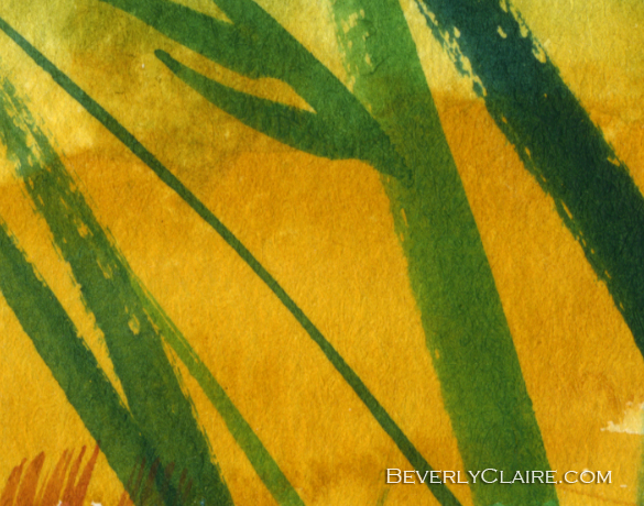 Detail of Field in Early Autumn watercolor painting by Beverly Claire Kaiya