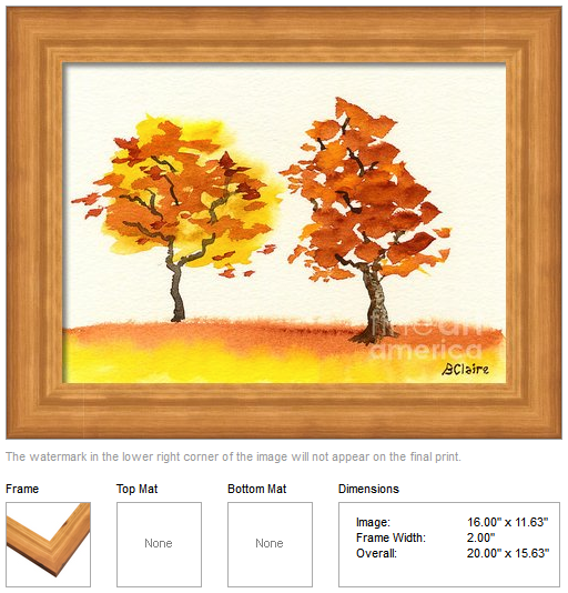Framing idea for watercolor painting's enlarged art print version