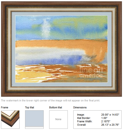 Framing idea of "Twister in the Horizon" watercolor painting by Beverly Claire Kaiya
