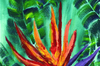 Bird of Paradise Crane Flower Acrylic Painting